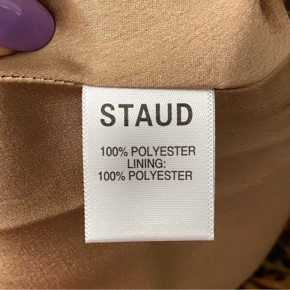 NWT STAUD Mini Bellamy Leopard Print Spaghetti Strap Dress L - Picture 13 of 15